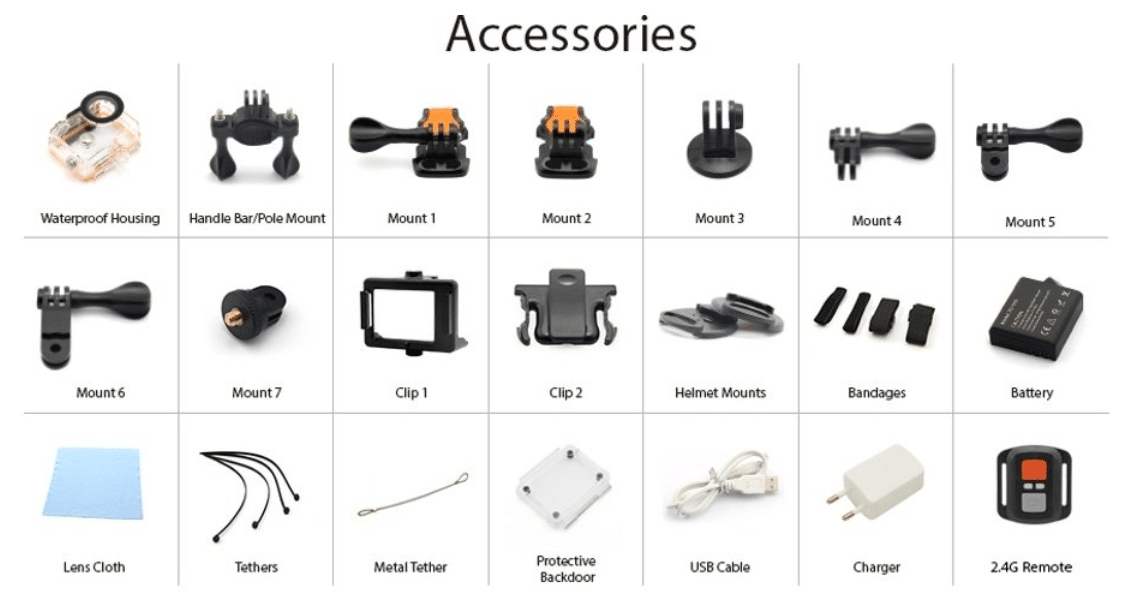 eken h9r accessoires