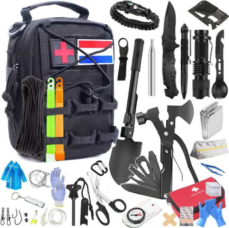 Rampenrugzak vol met attributen om te overleven in een noodsituatie